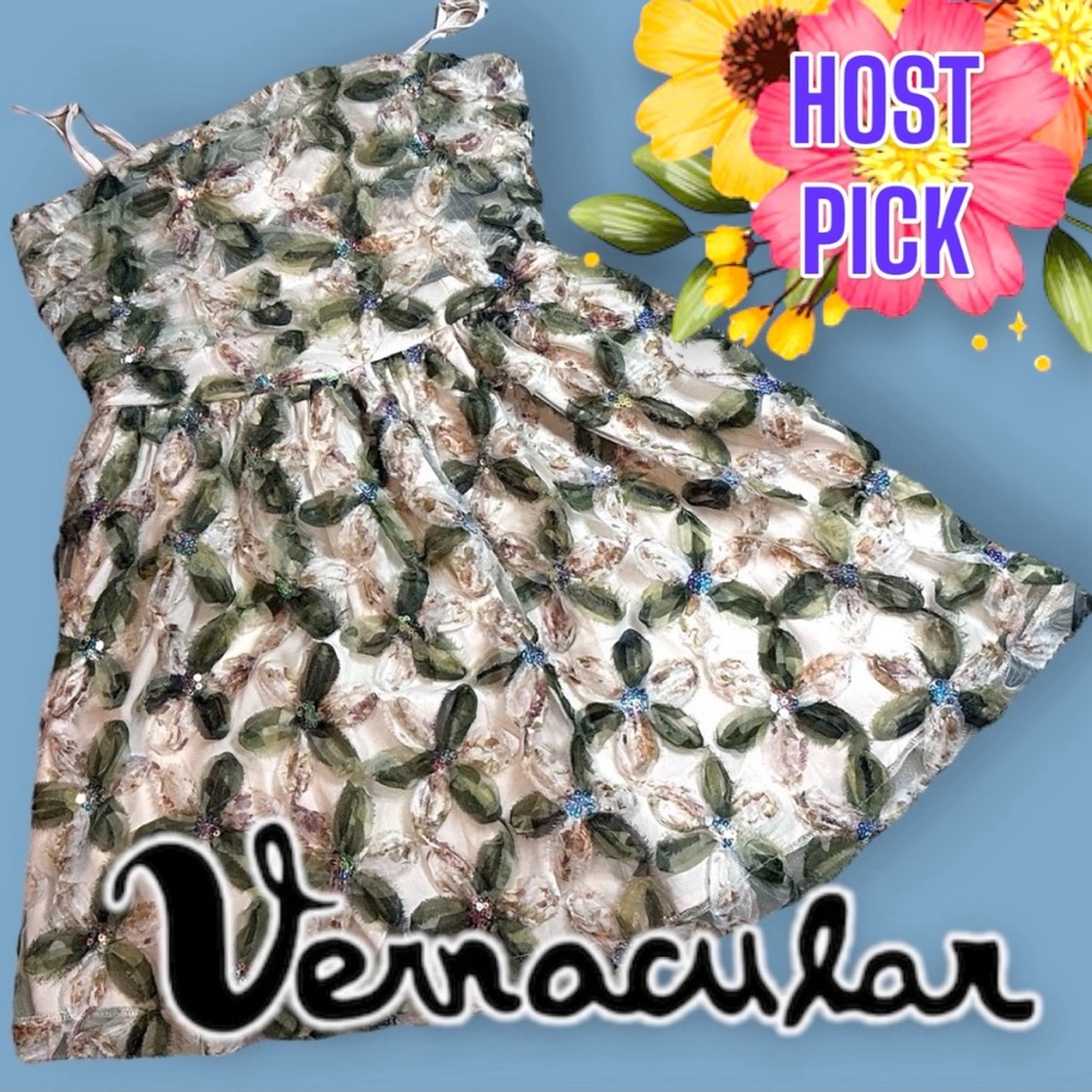 🎉HP🎉NWT Vernacular Sequin and Lace Spaghetti Strap Fairy Dress. Size Medium 🧚 - Picture 1 of 15